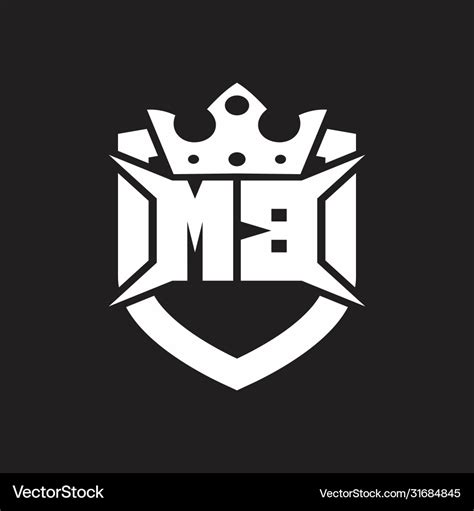 Mb Logo Monogram Isolated With Shield And Crown Vector Image