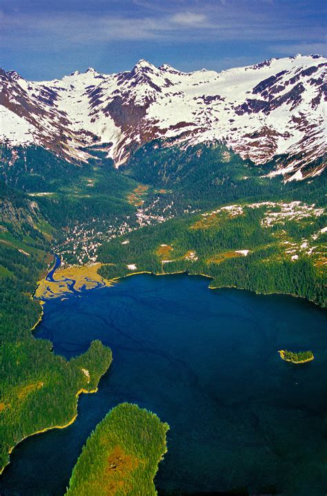 Aerial View Prince William Sound Near Valdez Alaska Usa Blaine