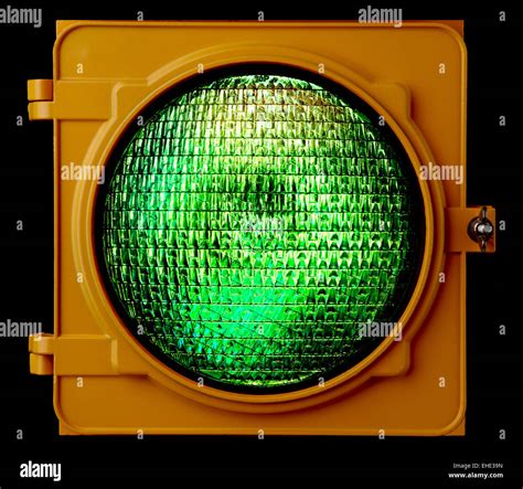 Illuminated Green Traffic Light Stock Photo Alamy