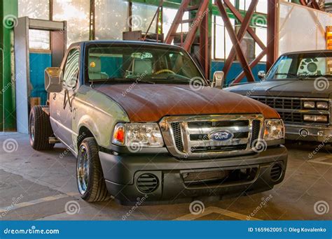 American Vintage Pickup Car Ford F 150 In Rat Style Editorial Image