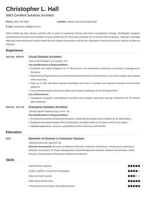 Azure Architect Resume Example For Resume Worded Vrogue