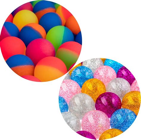Entervending Bouncy Balls Glitter Bounce Balls Bulk And