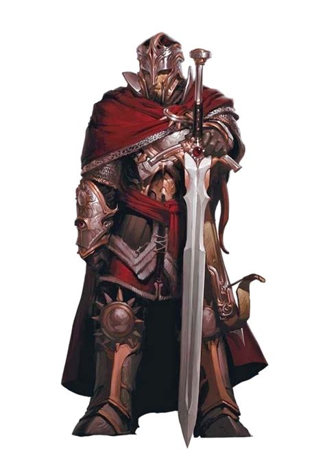 Male Human Fighter Warrior Greatsword Red Cloak Pathfinder Pfrpg Dnd