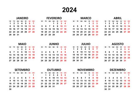 Calendário 2024 Calendarios365su