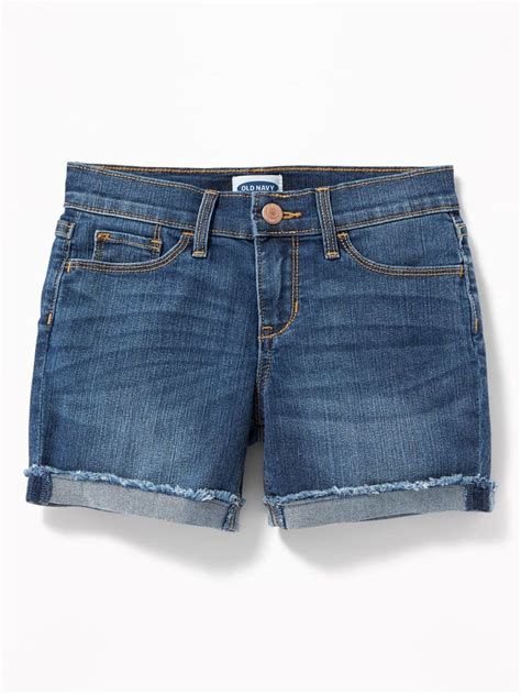 Rolled Fray Hem Jean Shorts For Girls Old Navy Short Girls Frayed