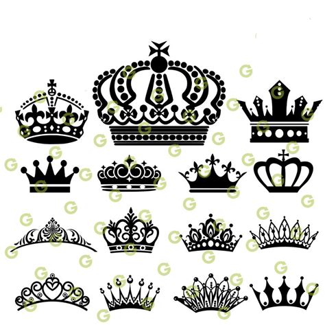 Crown Svg Bundle For Cricuit Silhouette And Crafts