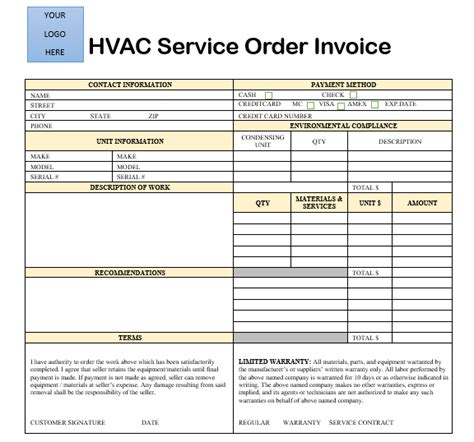 18 Free Hvac Invoice Templates Demplates