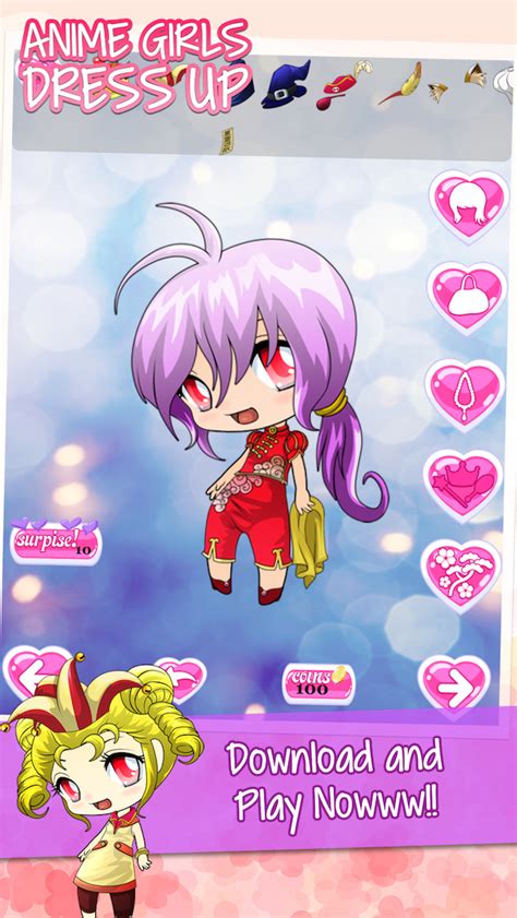 Create a cute anime avatar and share your mood. Anime Avatar Girls Free Dress-Up Games For Kids | Apps ...