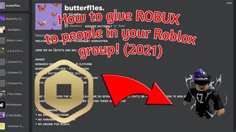 How To Give Robux To People In Your Roblox Group Youtube