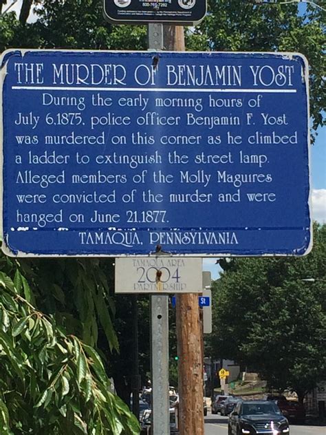 A Sign at the Corner of Broad and Lehigh in Tamaqua Marks the Spot