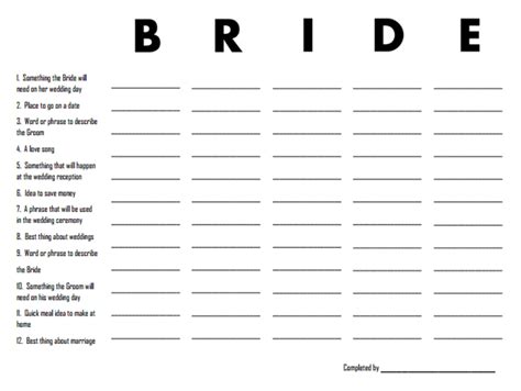 3 Free Printable Bridal Shower Games That Are Actually Fun Free Printable Wedding Party List