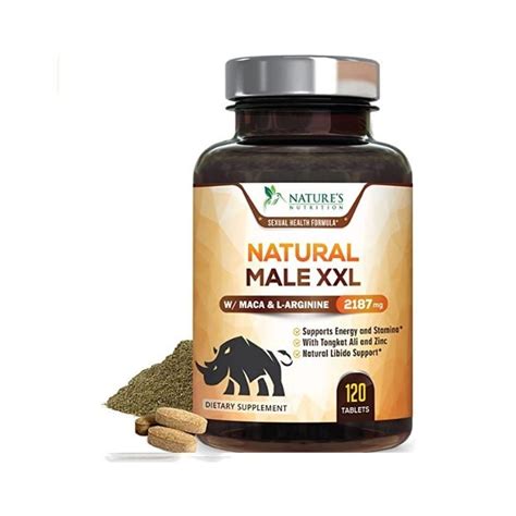 Natures Nutrition Natural Male Xxl Maca L Arginine 2187mg 120 Tablet