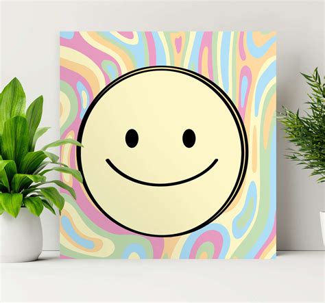 Colorful Tie Dye Smiley Face Canvas Art Tenstickers