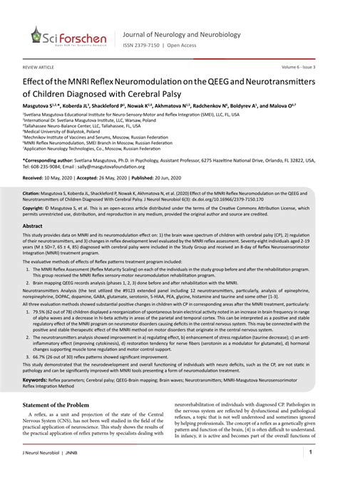 Pdf Effect Of The Mnri Reflex Neuromodulation On The Qeeg And