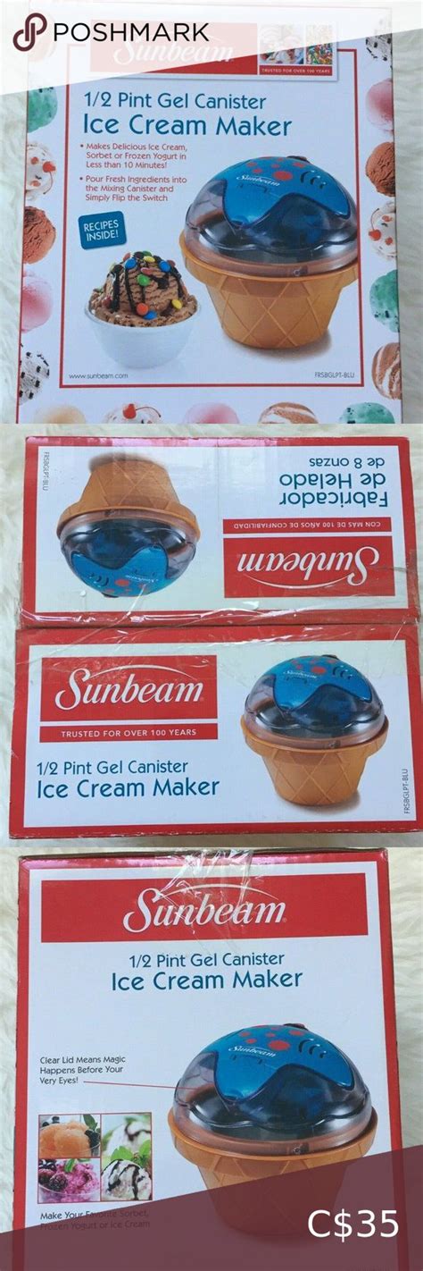 Sunbeam 12 Pint Gel Canister Ice Cream Make Nib Frozen Yogurt