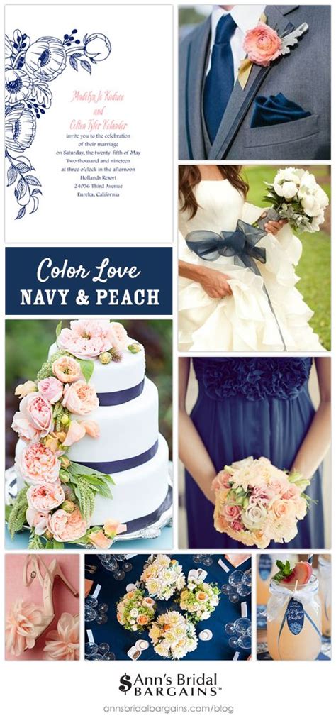 Color Love Navy And Peach Peach Wedding Peach Wedding Colors Wedding