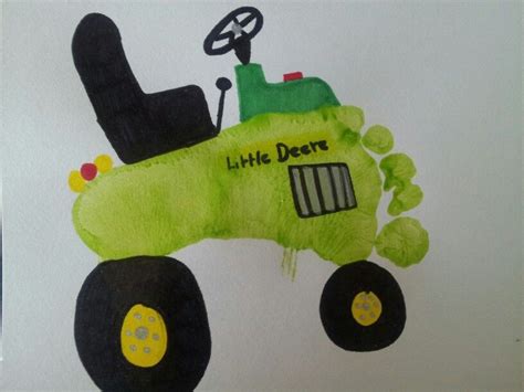 Tractor Footprint Student Crafts Footprint Tractor Handprint Art