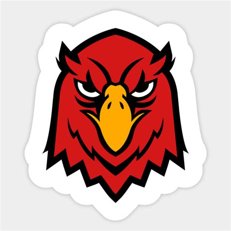 Red Falcon Bird Face Logo Falcon Sticker Teepublic