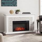 White Electric Fireplace With Shelves Photos