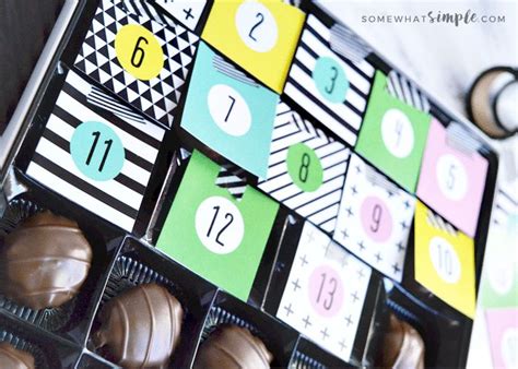 Diy Chocolate Advent Calendar Tutorial Free Printables Chocolate