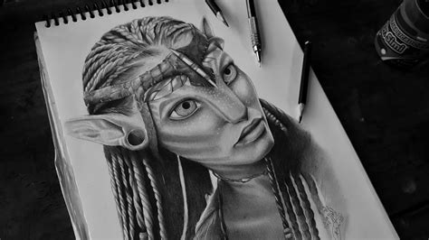 DIBUJANDO personaje de AVATAR neytiri REALISTA a LÁPIZ EXPRÉSATE