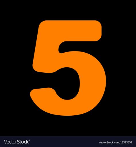 Number 5 Sign Design Template Element Orange Icon Vector Image