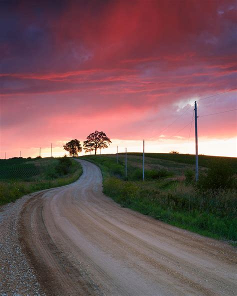 Sunset On A Country Road Photograph By Matt Veldey Fine Art America