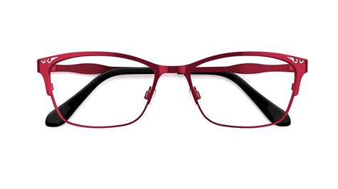 Specsavers Womens Glasses Paprika Red Angular Metal Stainless Steel