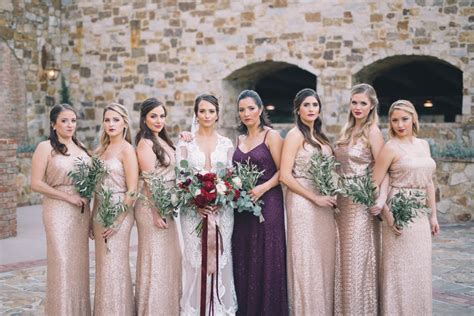 These Bridesmaids Stood By The Brides Side In Different Blush