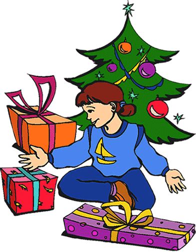 Free Christmas Clipart Opening Christmas Presents