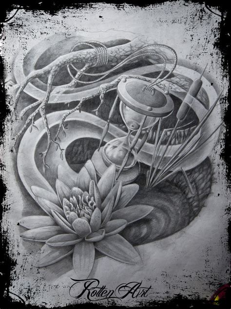 Water Lily Hourglass Tattoo By Dmrotten On Deviantart