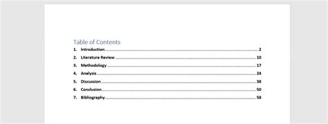 Not only books, a table of content is also found in, a report which is longer than 10 pages. Example for Table of Contents