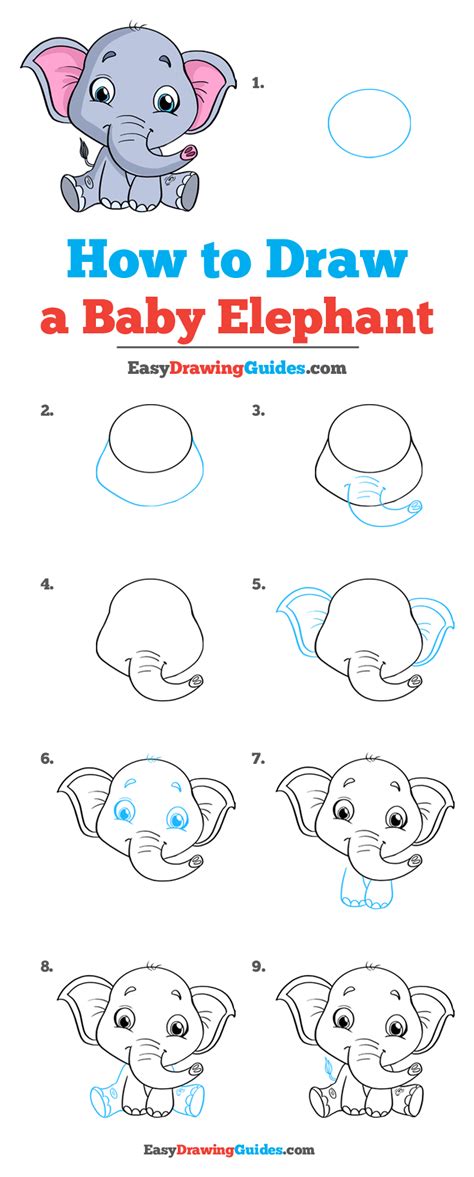 How To Draw A Baby Elephant Really Easy Drawing Tutorial