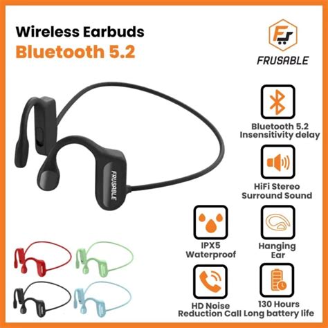 Bluetooth 52 Bone Conduction Headset Wireless Outdoor Sport Open Ear