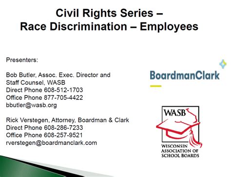 Race Discrimination For Employees Presentation Image Wisconsin
