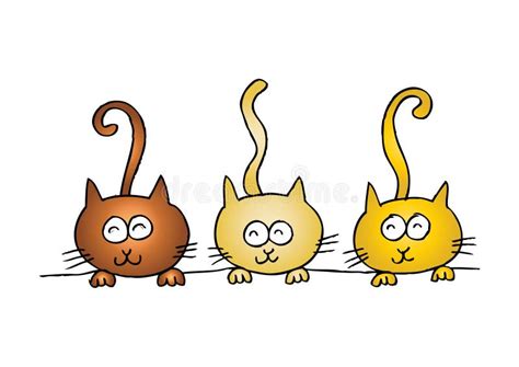 Three Funny Cartoon Cats Stock Illustrations 438 Three Funny Cartoon