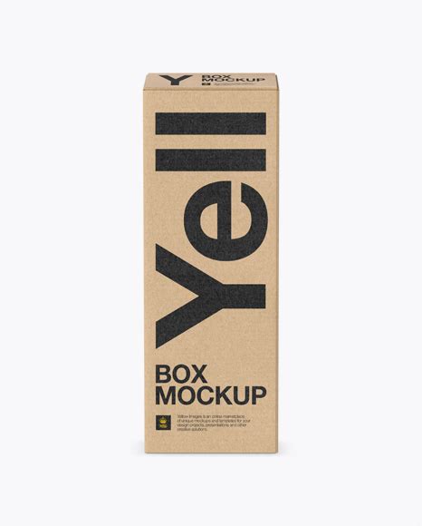 Download Kraft Box Mockup - Front View (High-Angle Shot) | Exclusive Mockups