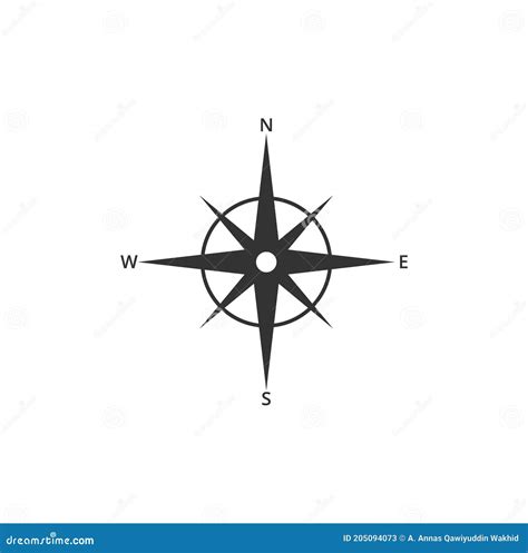 Vector Compass North South East And West Stock Vector Illustration