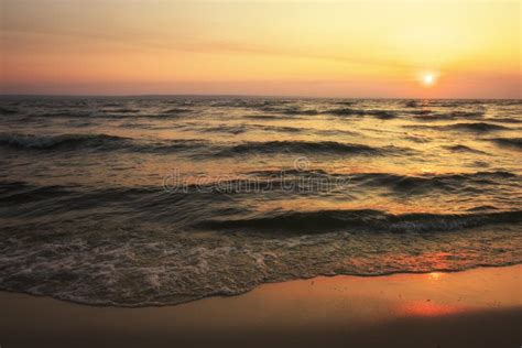 Colorful Ocean Beach Sunrise Dawn Over The Sea Stock Photo Image Of