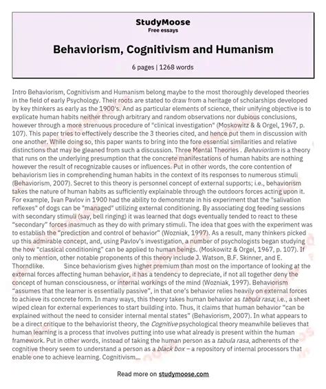 Behaviorism Essay The Impact Of Behaviorism Essay Example 2022 11 01
