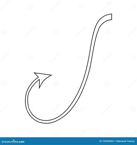 Outline Devil Tail Isolated On White Background Line Style Clean And