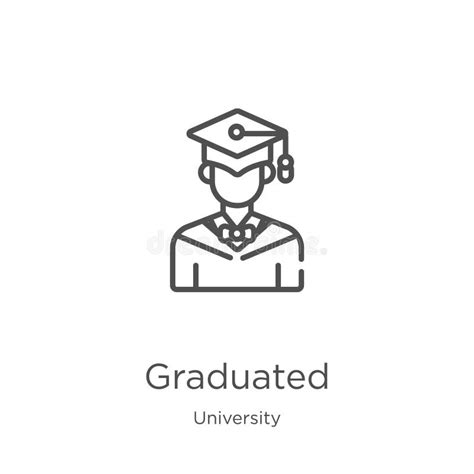 Graduated Icon Vector From University Collection Thin Line Graduated