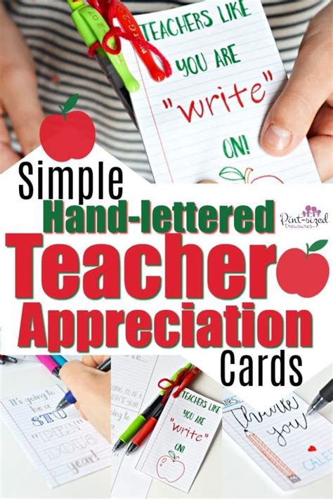 Printable Teacher Appreciation Cards · Pint Sized Treasures