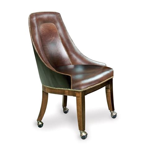 Lindgren Chair W Casters Leather Game Room Chairs Patio Chair