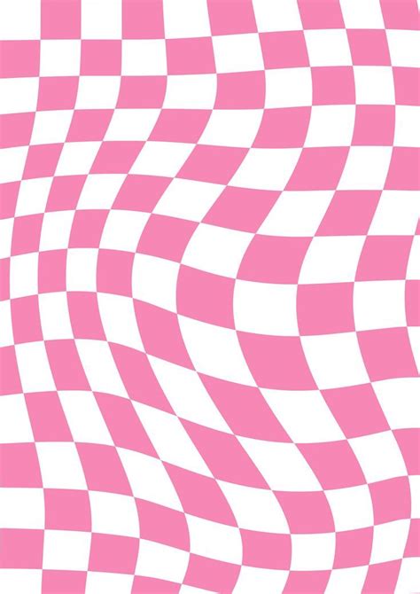 Hot Pink Abstract Checkerboard Pastel Danish Design Pink Wallpaper