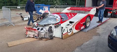Vintage Million Dollar Porsche 962 Race Car Crashes At Spa