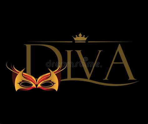 Diva Logo With Masquerade Glasses Stock Vector Illustration Of