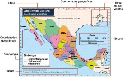 Mapa De La República Mexicana Con Sus Elementos Envato