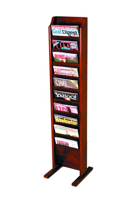 Wooden Mallet 10 Pocket Cascade Free Standing Magazine Rack Mahogany Find Out More Details