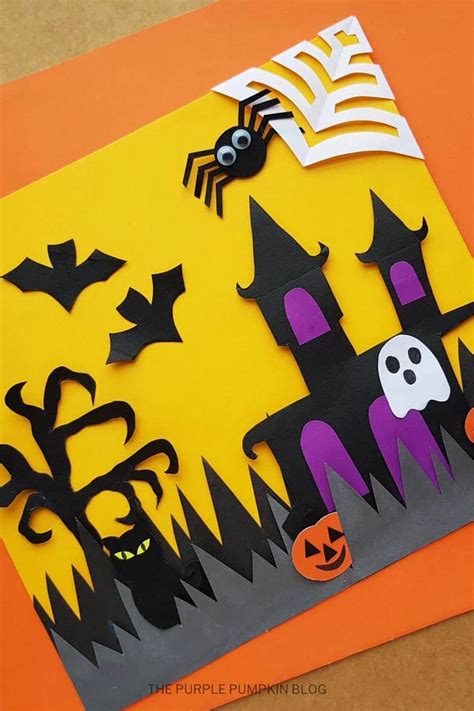 Halloween Haunted House Paper Craft For Kids Free Printable Template